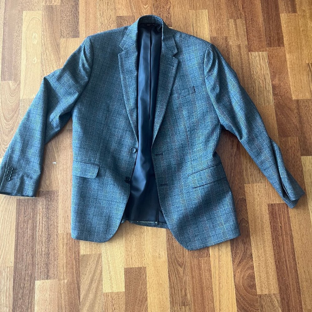 Banana Republic Sport Coat / Blazer - 40S - Grey / Black Check